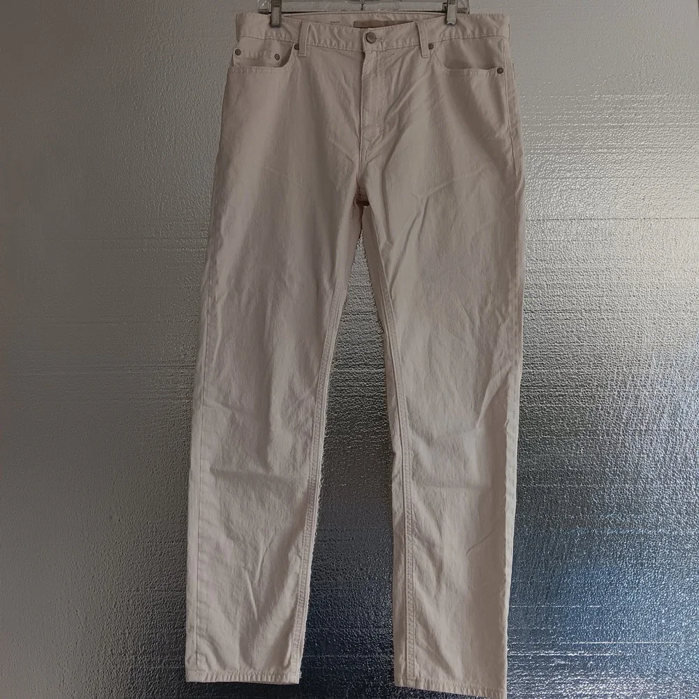 Banana Republic Slim Fit Pants Mens 36x32 Beige Linen Cotton Blend